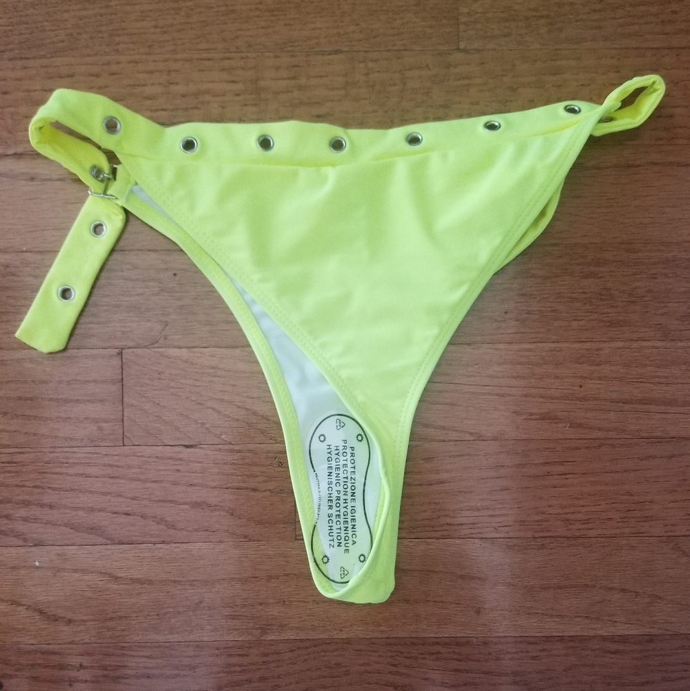 NWOT 2 Piece Neon Yellow Bikini Set - Picture 2 of 4